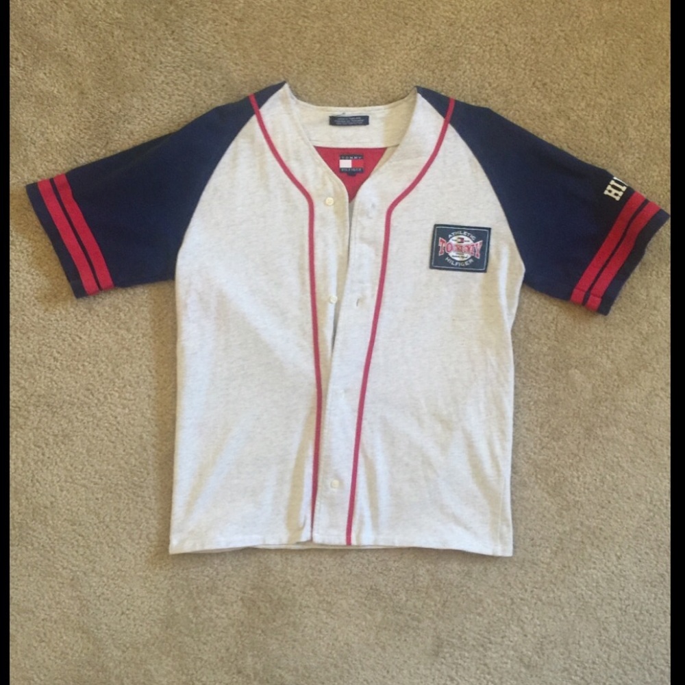 Tommy Hilfiger Baseball Jersey Tee Shirt RARE
